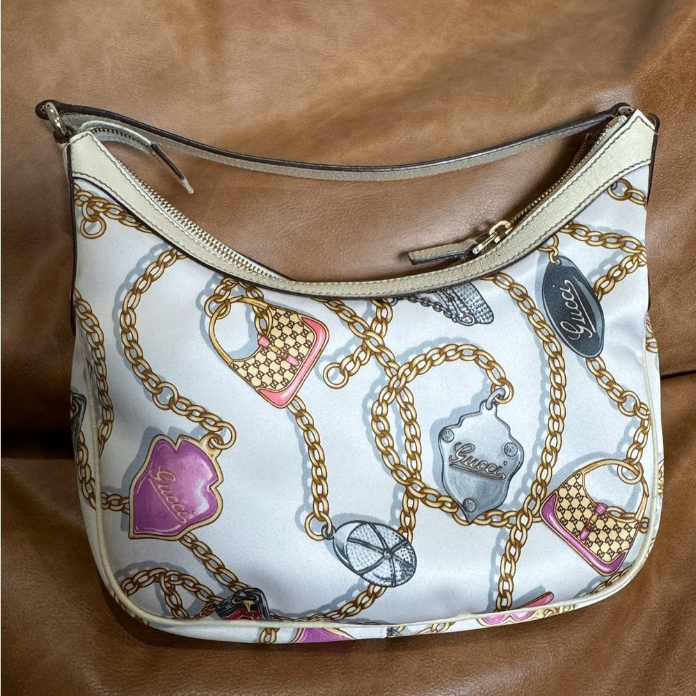 Gucci Satin Guccissima Charmy Hobo